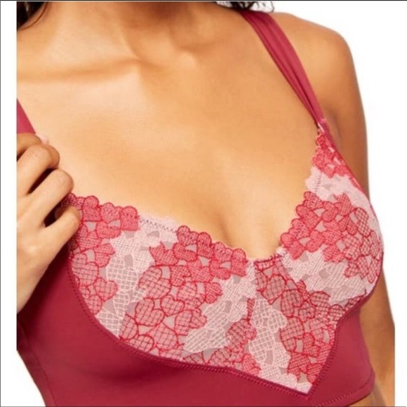 Free People Love Story Soft Bra Wine Combo Small - Picture 2 of 5